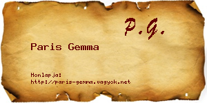 Paris Gemma névjegykártya